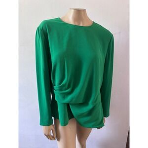 The Fold London Malone Top Vibrant Green Draped Old Money NWT Size 14